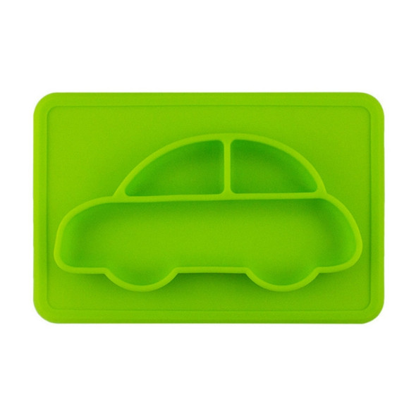 3 PCS Integrated Child Food Grade Silicone Square Car Plate(Green)