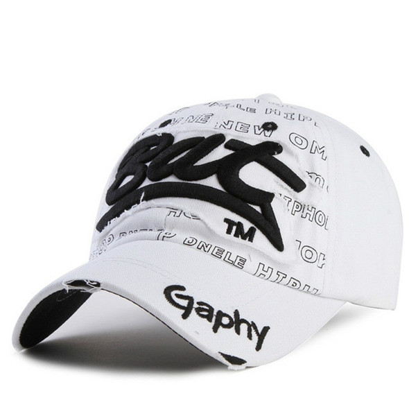 Embroidery Letter Pattern Adjustable Curved Eaves Baseball Cap, Head Circumference: 54-62cm(white black)
