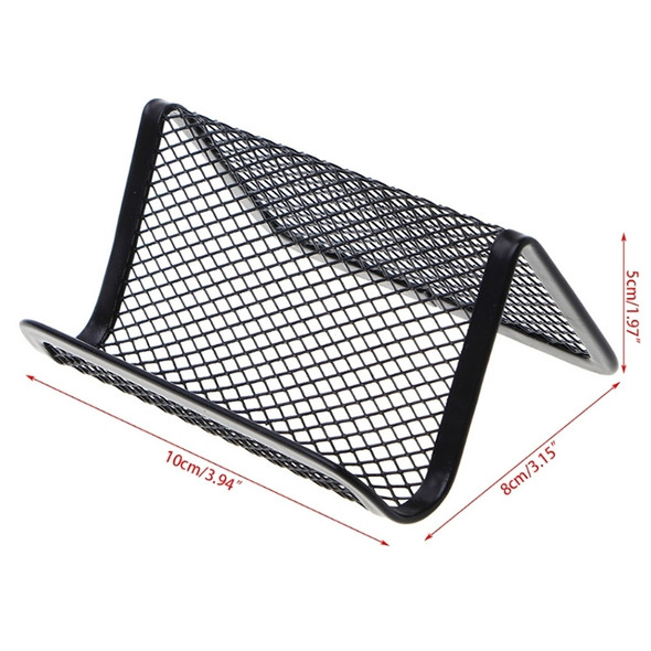 5 PCS Office Convenient Practical Metal Mesh Card Holder