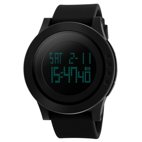SKMEI 1142 Multifunctional Men Outdoor Sports Noctilucent Waterproof Silica Gel Digital Watch (Black)