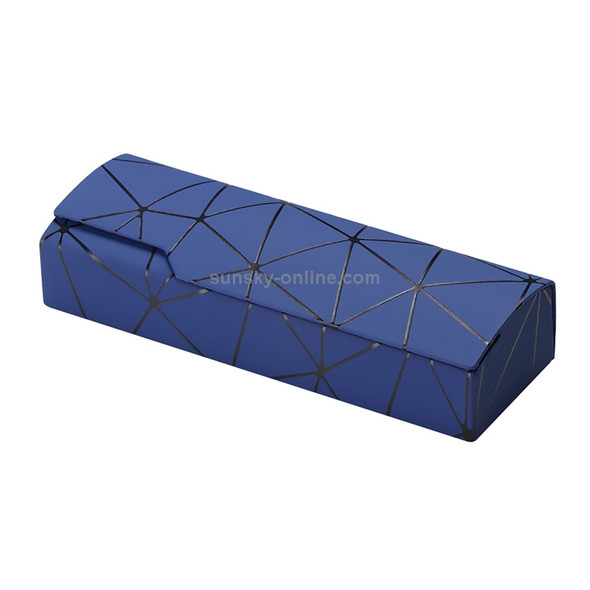 Lattice Pattern Portable Glasses Box(Blue)