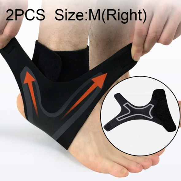 2 PCS Sport Ankle Support Elastic High Protect Sports Ankle Equipment Safety Running Basketball Ankle Brace Support, Size:M(Right)