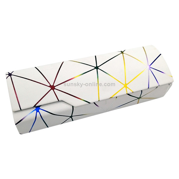 Lattice Pattern Portable Glasses Box(Dazzle White)