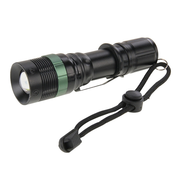 LT 1 x Cree Q5 White Light LED Flashlight, 500 LM 3-Mode Retractable Lamp(Black)