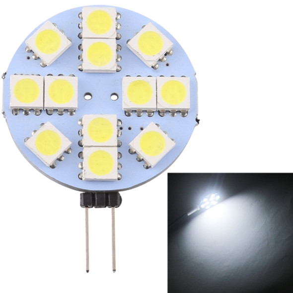 G4 12 LEDs SMD 5050 144LM 6000-6500K Stepless Dimming Energy Saving Light Pin Base Lamp Bulb, DC 12V (White Light)