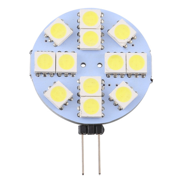 G4 12 LEDs SMD 5050 144LM 6000-6500K Stepless Dimming Energy Saving Light Pin Base Lamp Bulb, DC 12V (White Light)