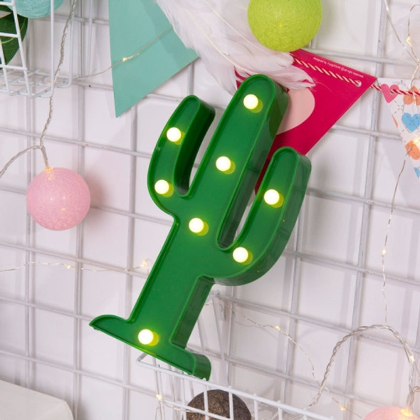 Creative Cactus Shape Warm White LED Decoration Light, 2 x AA Batteries Powered Party Festival Table Wedding Lamp Night Light (Green)