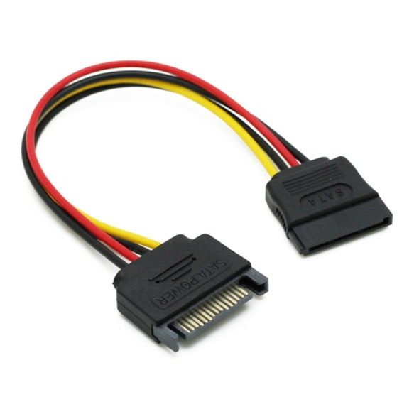 SATA 15-Pin Male to 15-Pin Female Power Extension Cable, Length: 15cm