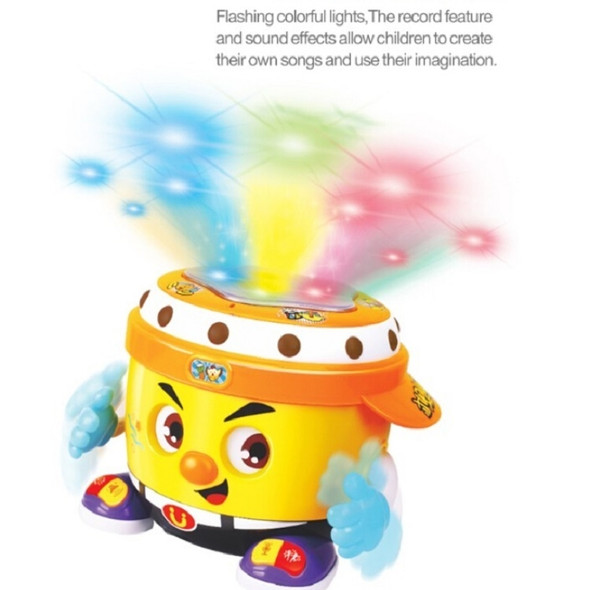 Baby Toy Party Drum Toy Children Music Lighting Learning Educational Toys(Yellow)