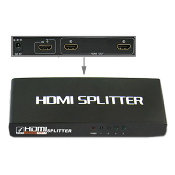 2 Ports 1080P HDMI Splitter, 1.3 Version, Support HD TV / Xbox 360 / PS3 etc(Black)