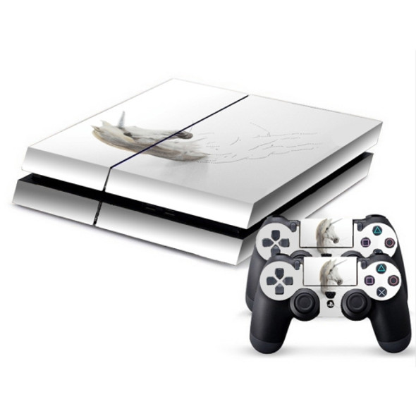 3D Horned Horse Pattern Protective Skin Sticker Cover Skin Sticker for PS4 Game Console
