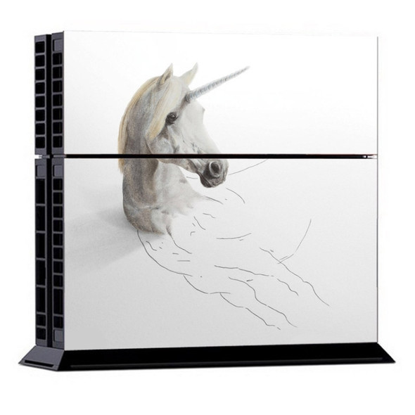 3D Horned Horse Pattern Protective Skin Sticker Cover Skin Sticker for PS4 Game Console