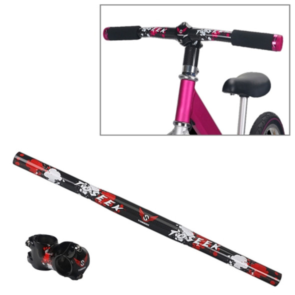 TOSEEK Carbon Fiber Children Balance Bike Handlebar, Size: 440mm (Red)