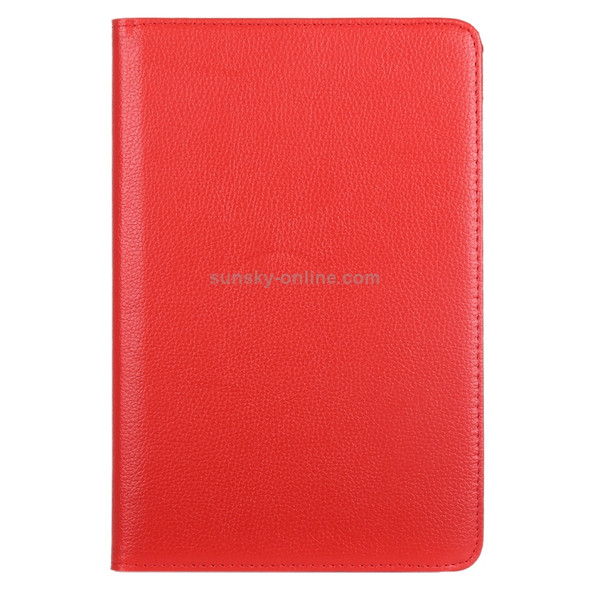 Litchi Texture Horizontal Flip 360 Degrees Rotation Leather Case for Galaxy Tab S4 10.5, with Holder (Red)