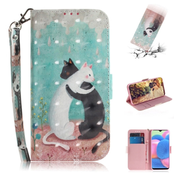 For Huawei Mate 30 Pro / 5G 3D Colored Drawing Horizontal Flip PU Leather Case with Holder & Card Slots & Wallet(Black White Cat)