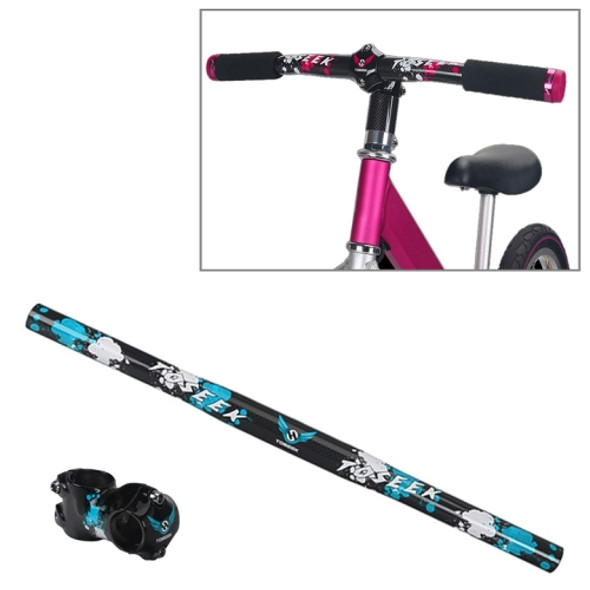 TOSEEK Carbon Fiber Children Balance Bike Handlebar, Size: 480mm(Blue)