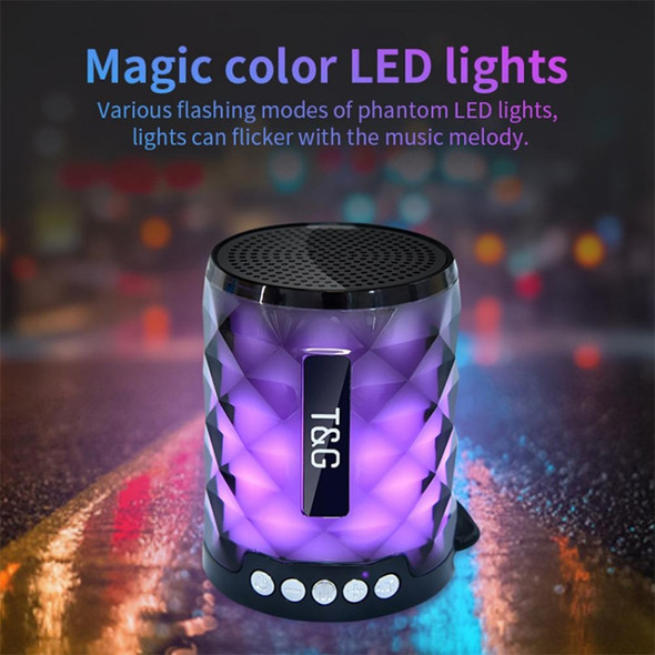 T&G TG155 Bluetooth 4.2 Mini Portable Wireless Bluetooth Speaker with Colorful Lights(Grey)