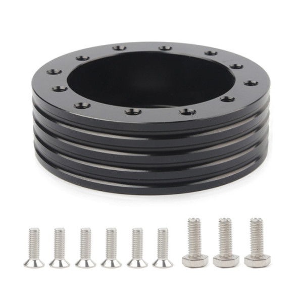 Car Hub for 6-Hole to 3-Hole Steering Wheel Adapter Boss Kit Steering Wheel Spacer Bolts (Black)