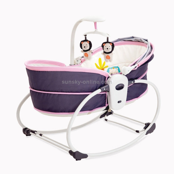 Baby Multi-functional Cradle Bed Intelligent Five-in-one Electric Vibration Comforting Rocking Chair(Pink Purple)