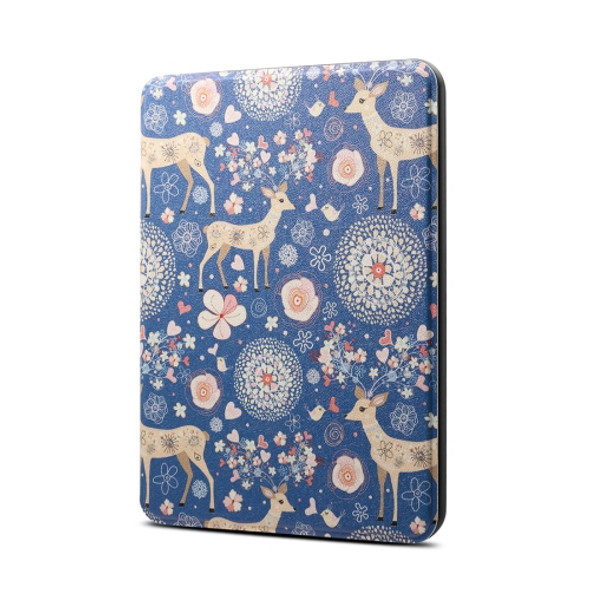 Reindeer Blue Pattern Horizontal Flip PU + TPU Leather Protective Case for Amazon Kindle Paperwhite 4 (2018), with Sleep & Wake-up Funtion