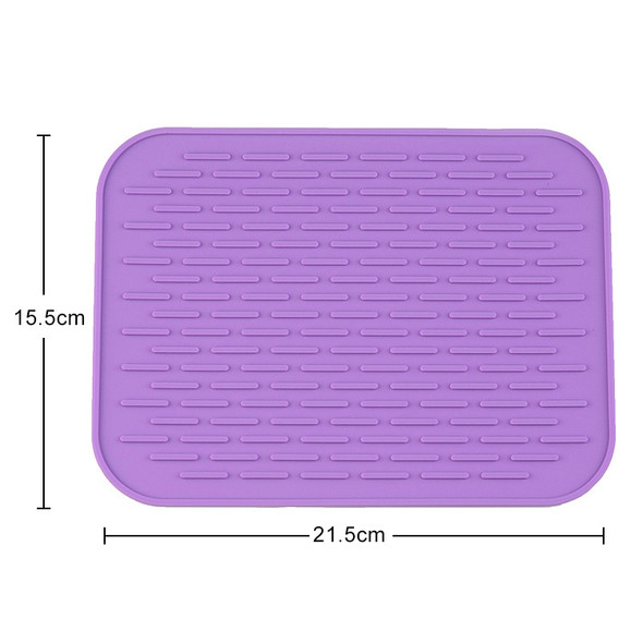 2 PCS Thicken Colorful Silicone Insulation Mat European Anti-burning Pot Pad Table Waterproof  Phone Pad(Purple)