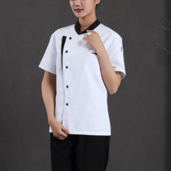 Spliced Chef Cooking Workwear  Catering Restaurant Coffee Shop Waiter Uniforms, Size:4XL(White)