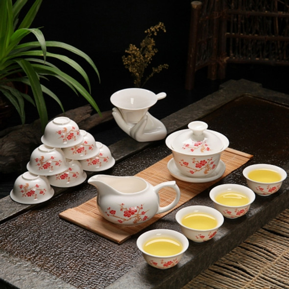 Ceramics Kung Fu Teaware Teapot Teacup Set(Plum Blossom)