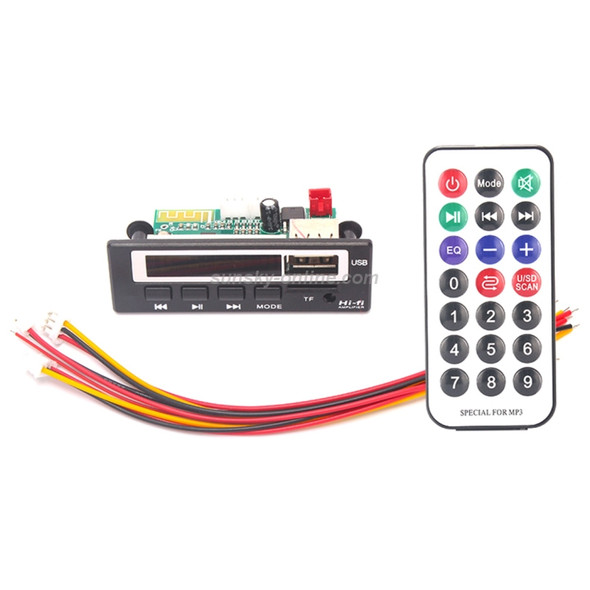 Car 12V Color Screen Audio MP3 Player Decoder Board FM Radio TF Card USB, with Bluetooth Function & Remote Control