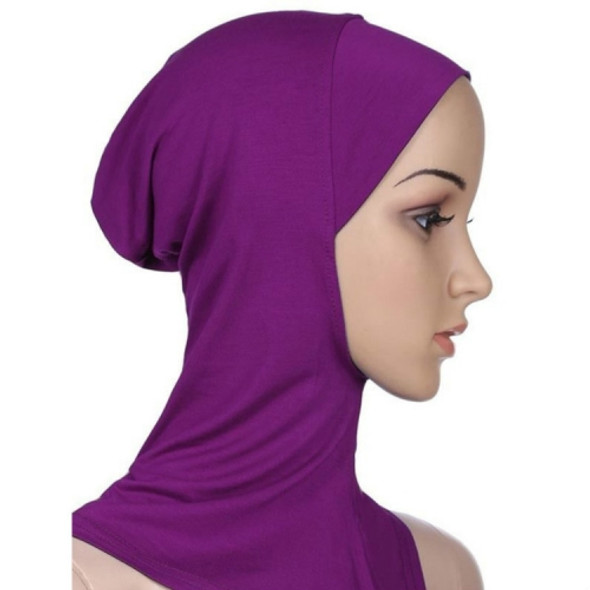 Autumn and Winter Ladies Solid Color Scarf Hooded Modal Headscarf Cap, Size:45 x 43cm(Purple)