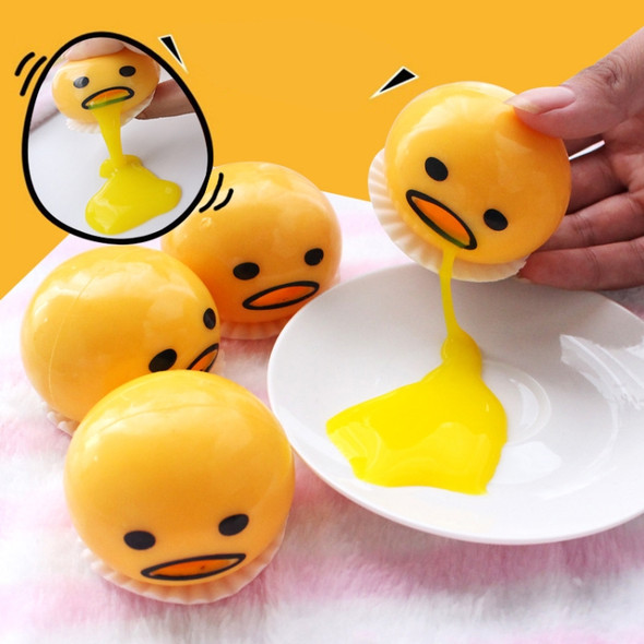 3 PCS Squishy Vomitive Egg Yolk Hand Anti Stress Reliever Fun Gift Yellow Lazy Egg Joke Toy Ball Egg Squeeze Novelty Gag Toys(yellow)