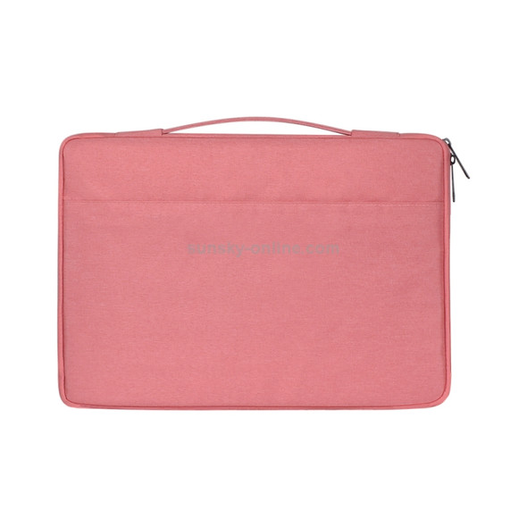 15.4 inch Fashion Casual Polyester + Nylon Laptop Handbag Briefcase Notebook Cover Case, For Macbook, Samsung, Lenovo, Xiaomi, Sony, DELL, CHUWI, ASUS, HP (Pink)