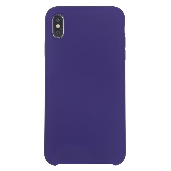 Four Corners Full Coverage Liquid Silicone Protective Case Back Cover for iPhone XS Max(Dark Purple)