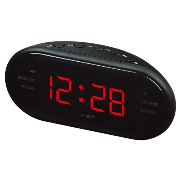 Oval Radio LED Digital Alarm Clock (Red)