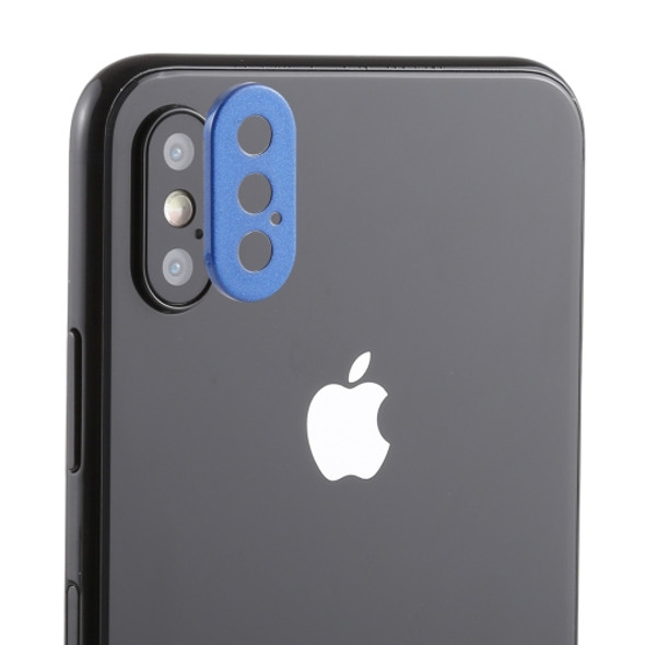 Rear Camera Lens Protection Ring Cover with Tray Eject Tool Needle For iPhone XS Max (Dark Blue)
