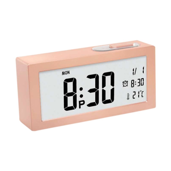 Automatic Night Light Electronic Clock Large Screen Adjustable Backlight Alarm Clock (Gold)