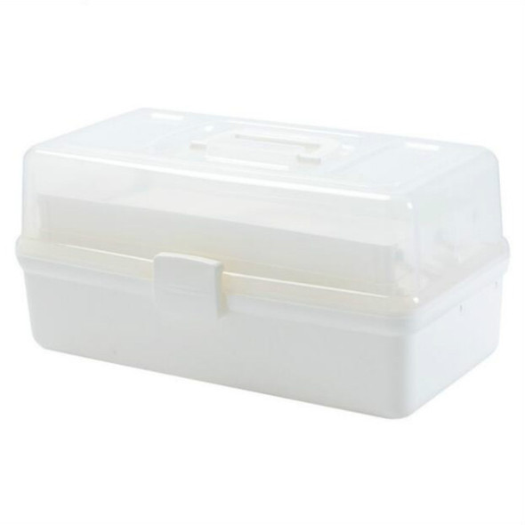 Plastic Storage Box Medicine Box Organizer 3 Layers Multi-Functional Portable Medicine Cabinet Family Emergency Kit Box, Color: L White