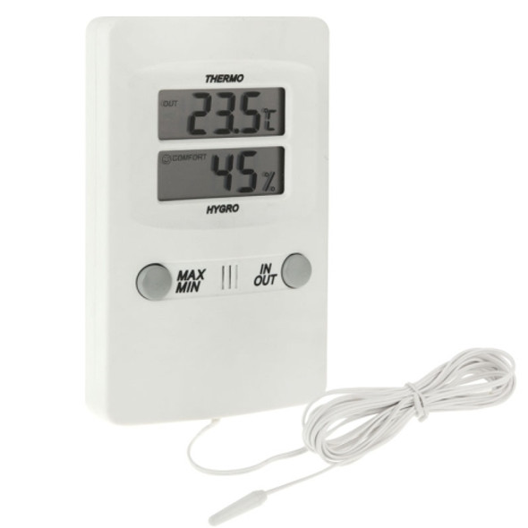 TH02 Digital LCD Indoor Outdoor Sensor Probe Weather Humidity Hygrometer Thermometer