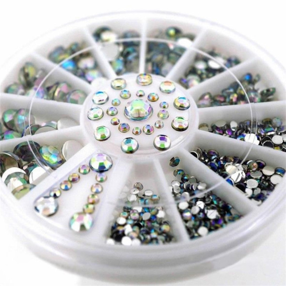5 PCS DIY Color Acrylic Diamond Nail Art Wheel Tips Crystal Glitter Rhinestone 3D Nail Art Decoration