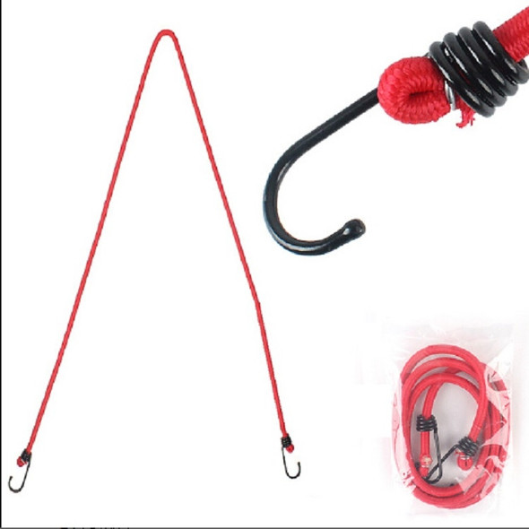 Outdoor Bundling Rope Elastic Tents Metal Buckle High Stretch Clothesline Camping Luggage Packing Hook(Single Hook Red)