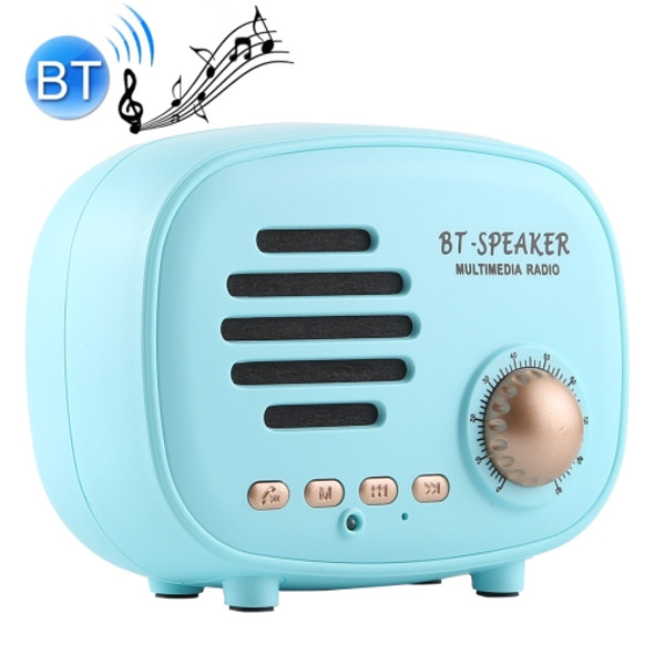 Q108 Retro Mini Wireless Bluetooth Speaker, Support Hands-free / TF Card / U disk / FM (Blue)
