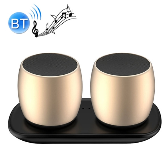 SARDiNE F1 Aluminium Alloy Stereo Wireless Bluetooth Speaker with Charging Dock, Support Hands-free(Gold)