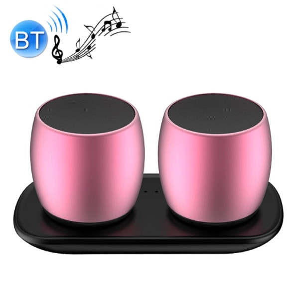 SARDiNE F1 Aluminium Alloy Stereo Wireless Bluetooth Speaker with Charging Dock, Support Hands-free(Rose Gold)