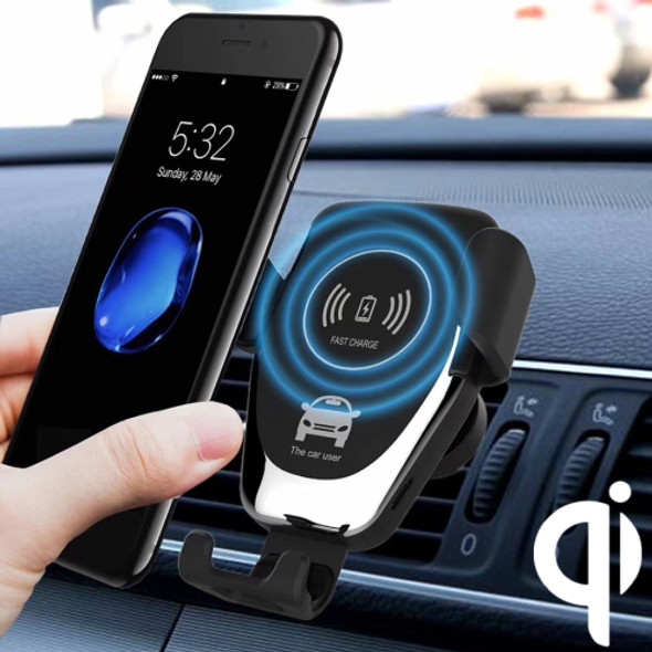 C6 Gravity Induction Car Qi Wireless Charger Fast Charging Air Vent Phone Holder(Black)