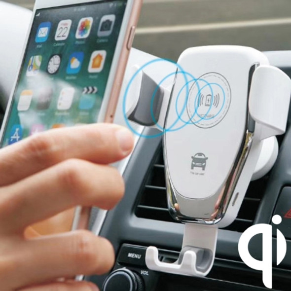 C6 Gravity Induction Car Qi Wireless Charger Fast Charging Air Vent Phone Holder(White)