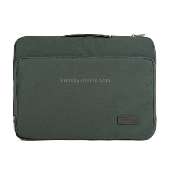 POFOKO E550 13.3 inch Portable Waterproof Polyester Laptop Handbag with Suitcase Belt (Green)