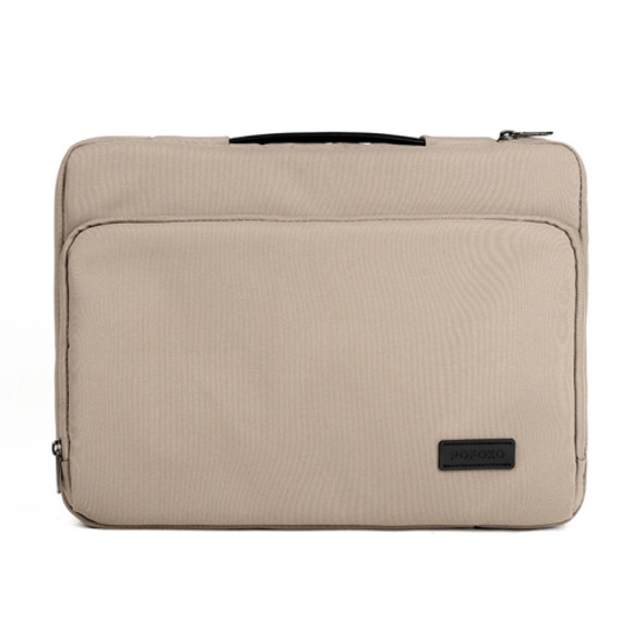 POFOKO E550 13.3 inch Portable Waterproof Polyester Laptop Handbag with Suitcase Belt (Khaki)