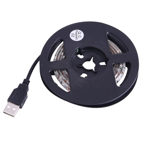 1m USB TV Epoxy Rope Light, 4.8W 60 LEDs SMD 3528 White Board with 50cm USB Interface Cable, DC 5V(Blue Light)