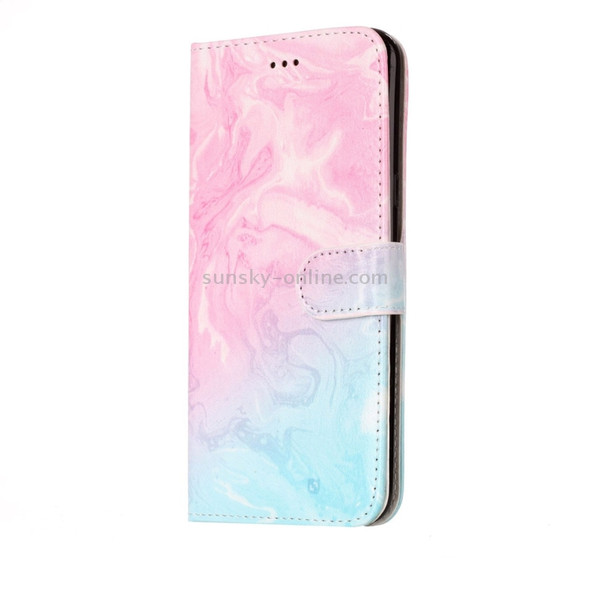 For Galaxy S8 Pink Green Marble Pattern Horizontal Flip Leather Protective Case with Holder & Card Slots & Wallet