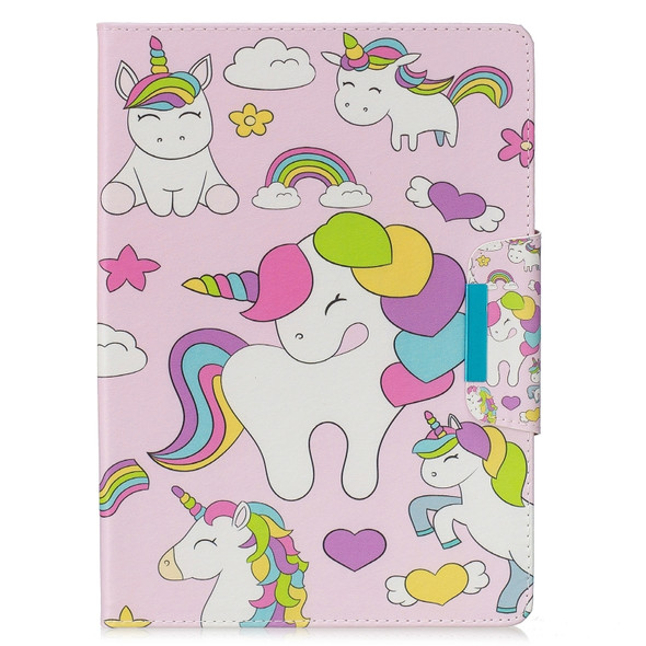For iPad Pro 10.5 inch Colored Drawing Pattern Horizontal Flip Leather Case with Holder & Card Slot & Wallet(Multiple Unicorns)