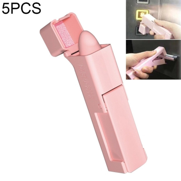 10 PCS Portable Protect Open Door Elevator Handle Disinfection and Anti-epidemic Tool(Pink)